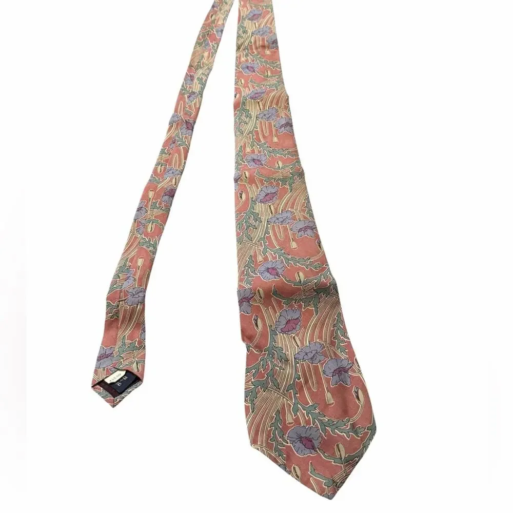 RALPH LAUREN Tie Polo Silk VINTAGE Pink Floral FAST SHIPPING 3368-13
